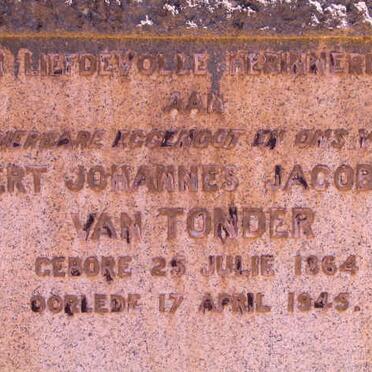 TONDER Gert Johannes Jacobus, van 1864-1945