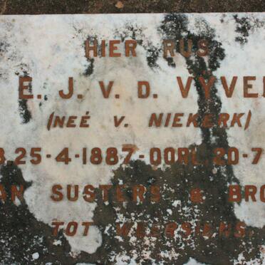 VYVER E.J., van der neé V. NIEKERK 1887-1948