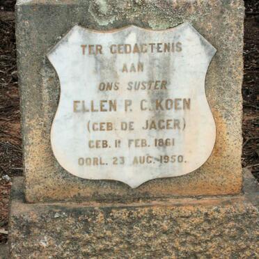 KOEN Ellen P.C. neé DE JAGER 1861-1950