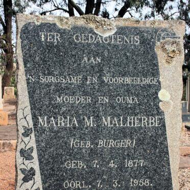 MALHERBE Maria M. neé BURGER 1877-1958