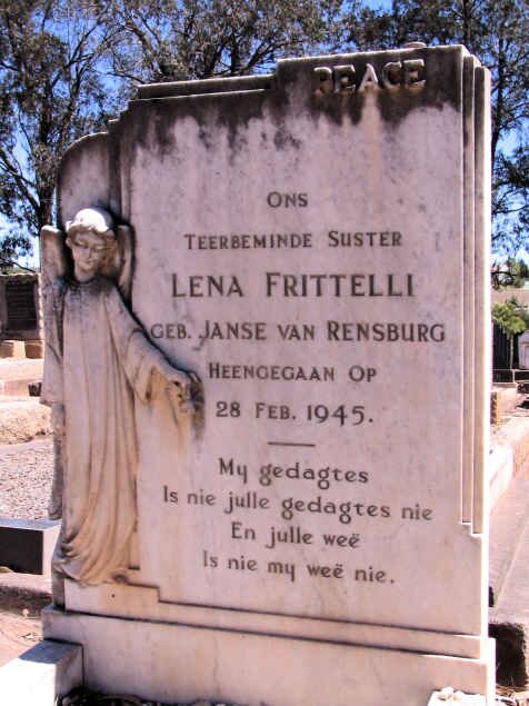 FRITTELLI Lena neé JANSE VAN RENSBURG -1945