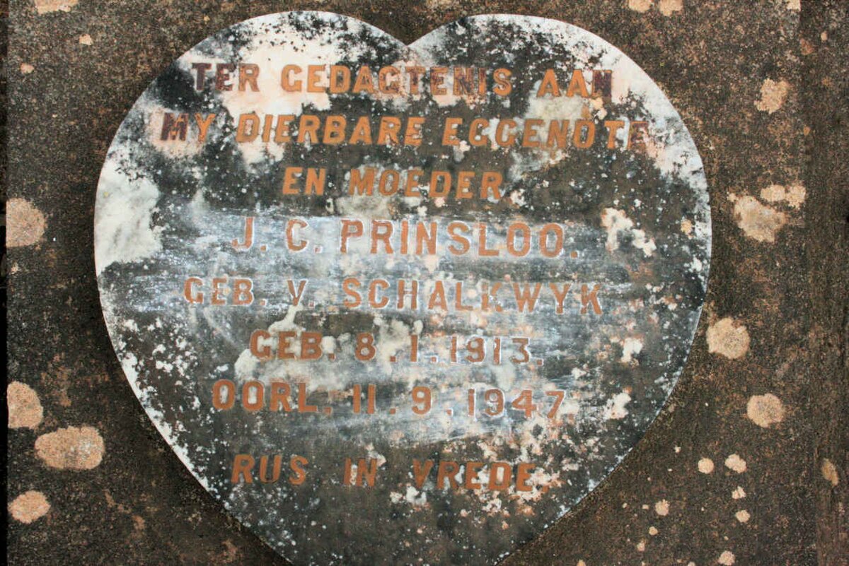 PRINSLOO J.C. neé VAN SCHALKWYK 1913-1947