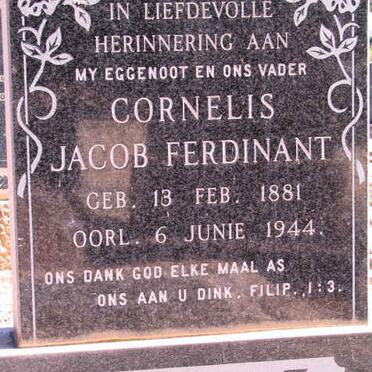 BRITZ Cornelius Jacob Ferdinant 1881-1944