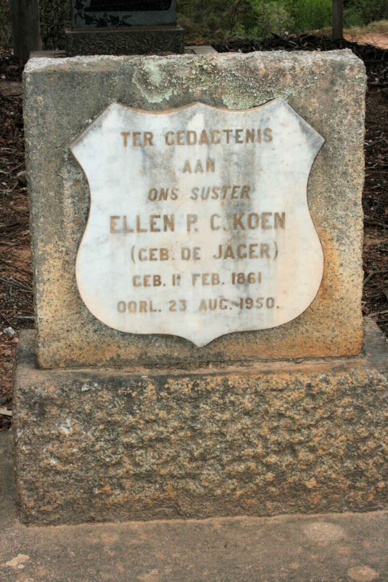 KOEN Ellen P.C. neé DE JAGER 1861-1950