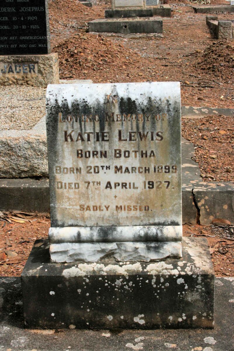 LEWIS Katie neé BOTHA 1899-1927