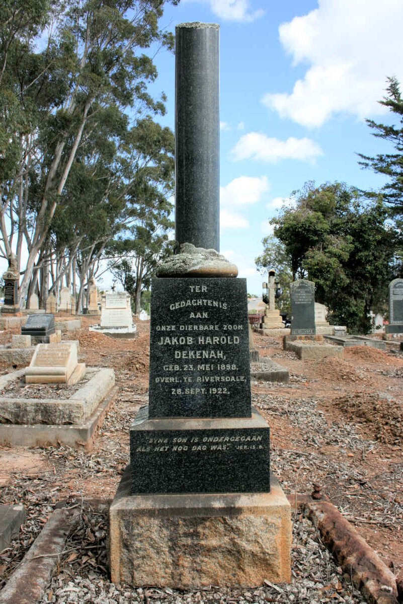 DEKENAH Jakob Harold 1898-1922