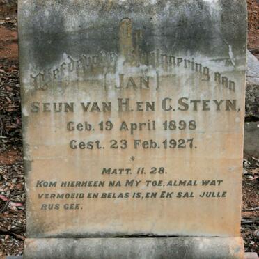 STEYN Jan 1898-1927