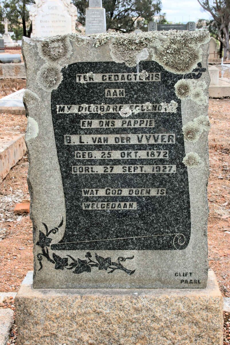 VYVER B.L., van der 1872-1927