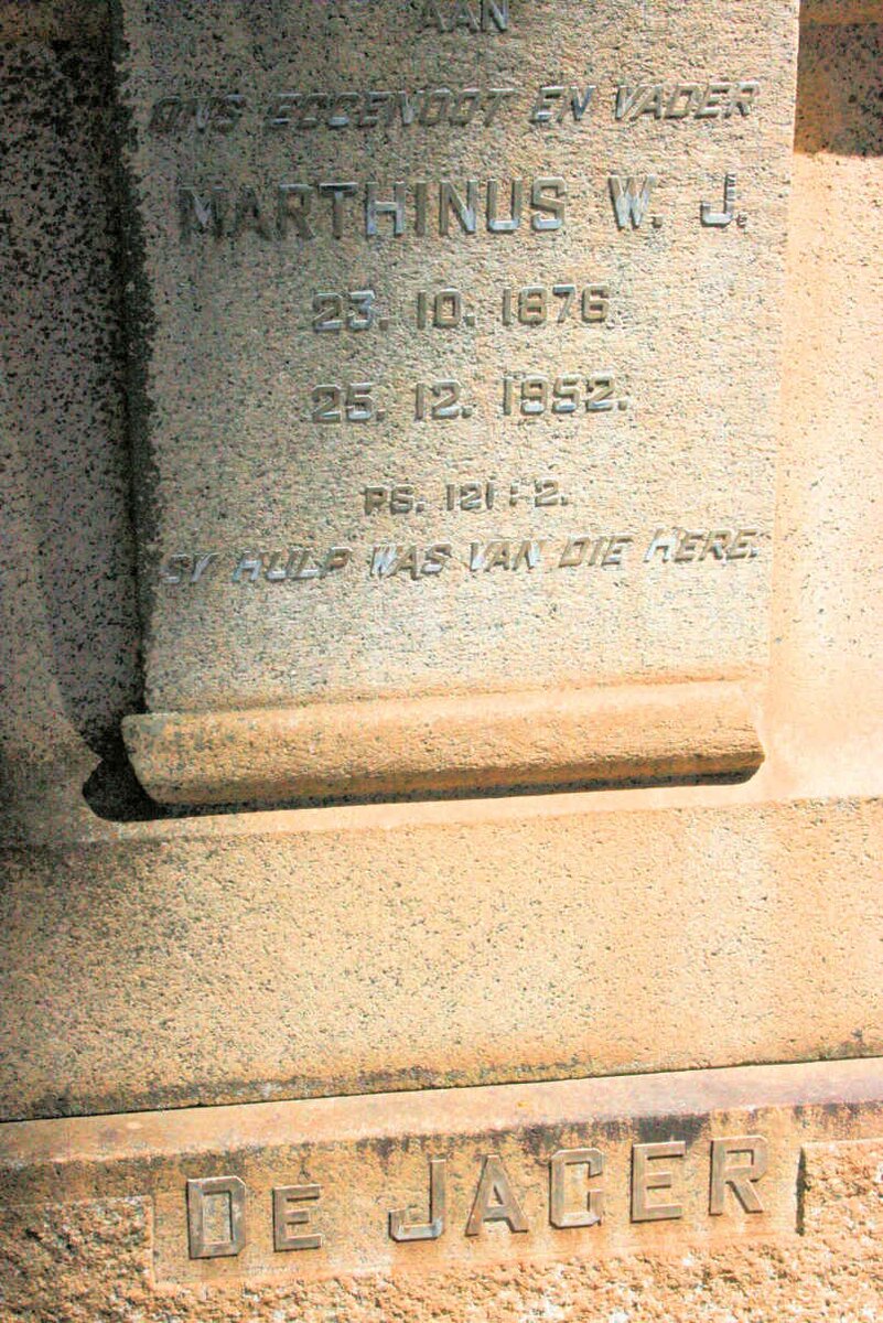 JAGER Marthinus W.J., de 1876-1952