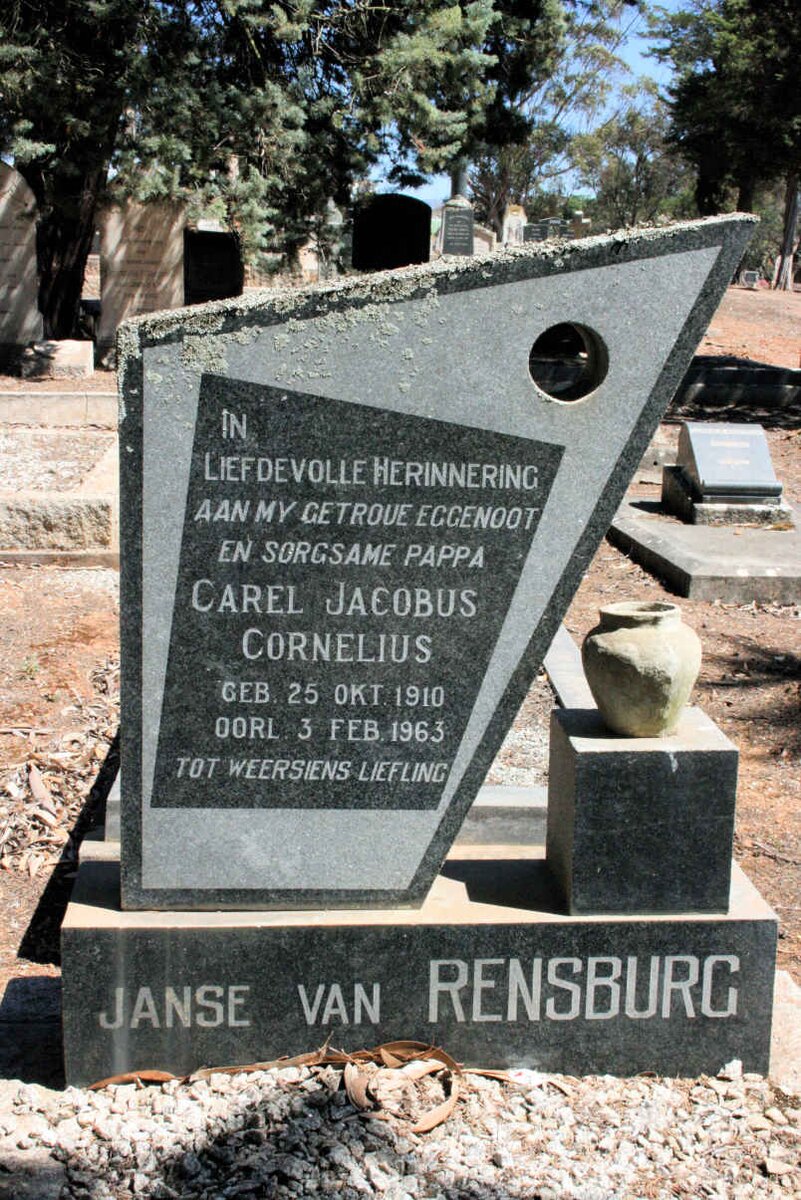 RENSBURG Carel Jacobus Cornelius, Janse van 1910-1963