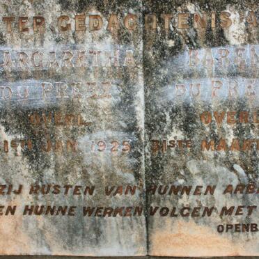 PREEZ Barend, du -1925 &amp; Margaretha -1925