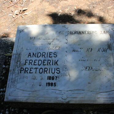 PRETORIUS Andries Frederik 1887-1985