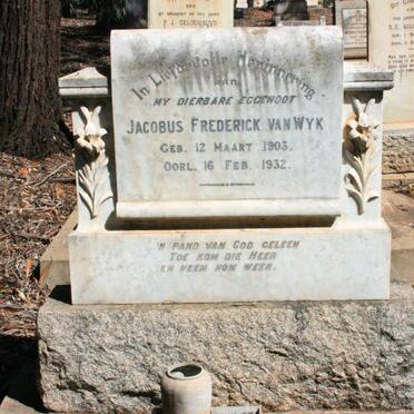 WYK Jacobus Frederick, van 1903-1932