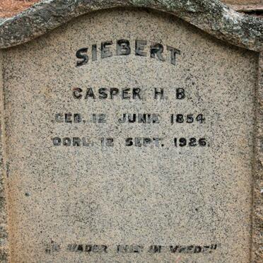 SIEBERT Casper H.B. 1854-1926