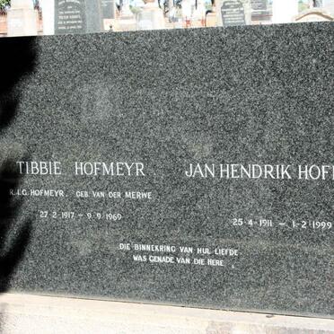 HOFMEYR Jan Hendrik 1911-1999 &amp; R.I.G. neé VAN DER MERWE 1917-1969