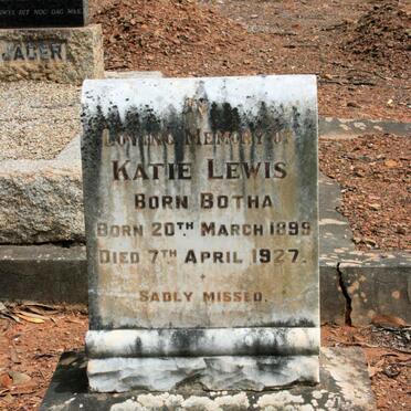 LEWIS Katie neé BOTHA 1899-1927
