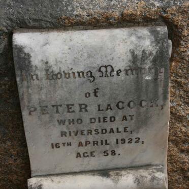 COCK Peter, la -1922