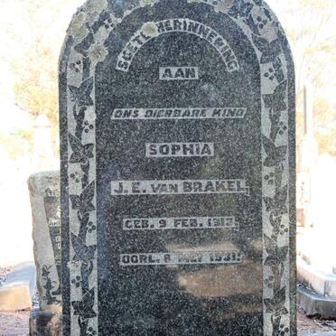 BRAKEL Sophia J.E., van 1913-1931