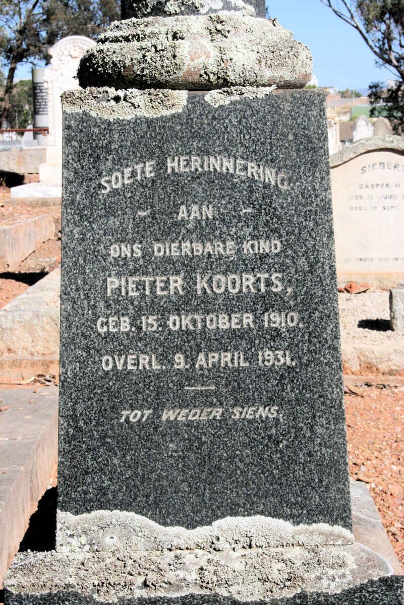 KOORTS Pieter 1910-1931