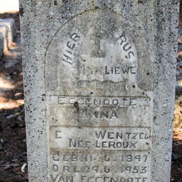 WENTZEL Anna E. neé LE ROUX 1897-1953