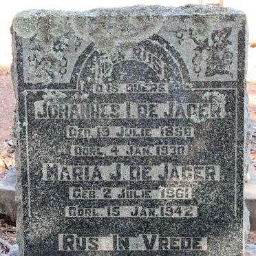 JAGER Johannes I., de 1856-1930 &amp; Maria J. 1861-1942
