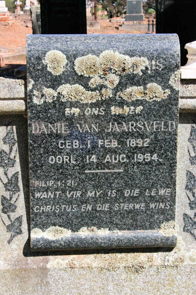 JAARSVELD Danie, van 1892-1954
