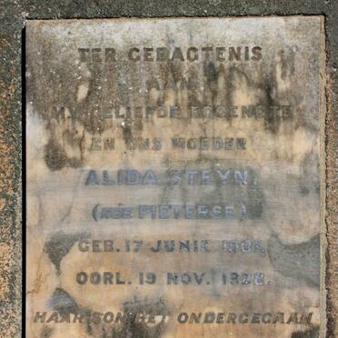 STEYN Alida neé PIETERSE 1901-1928
