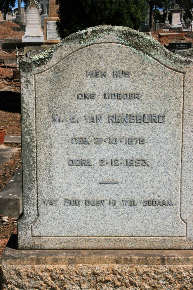 RENSBURG M.E., van 1876-1953