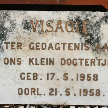 VISAGIE dogtertjie 1958-1958