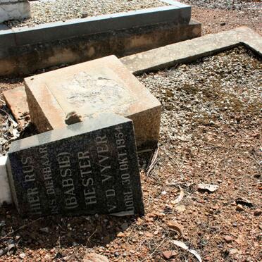 VYVER Hester, van der -1954