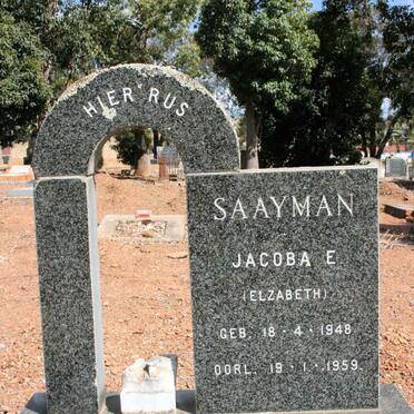 SAAYMAN Jacoba Elizabeth 1948-1959