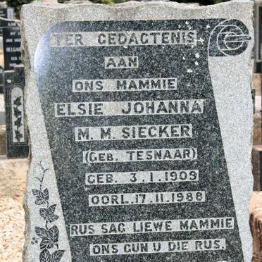 SIECKER Elsie Johanna M.M. neé TESNAAR 1909-1988