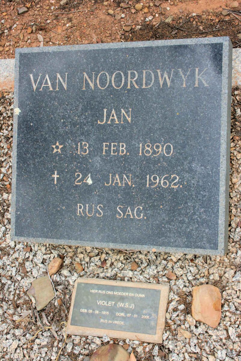 NOORDWYK Jan, van 1890-1962 &amp; Violet W.S.J. 1915-2000