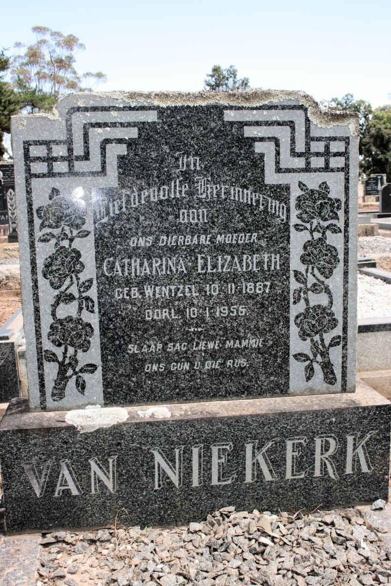 NIEKERK Catharina Elizabeth, van neé WENTZEL 1887-1956