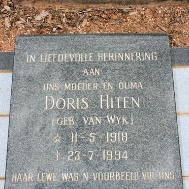 HITEN Doris neé VAN WYK 1918-1994