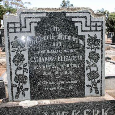 NIEKERK Catharina Elizabeth, van neé WENTZEL 1887-1956