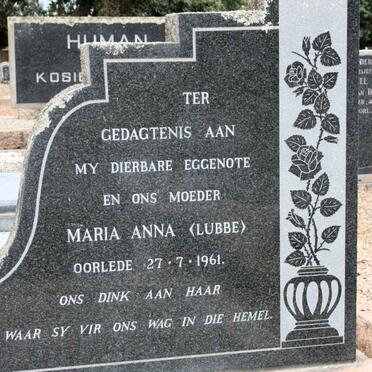 HATTINGH Maria Anna neé LUBBE -1961