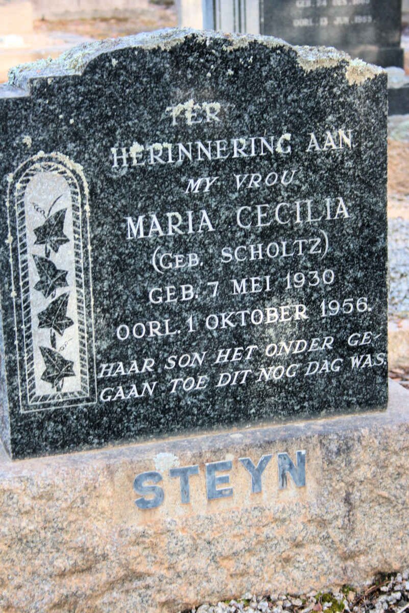 STEYN Maria Cecilia neé SCHOLTZ 1930-1956