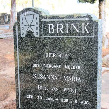 BRINK Susanna Maria neé VAN WYK 1906-1969