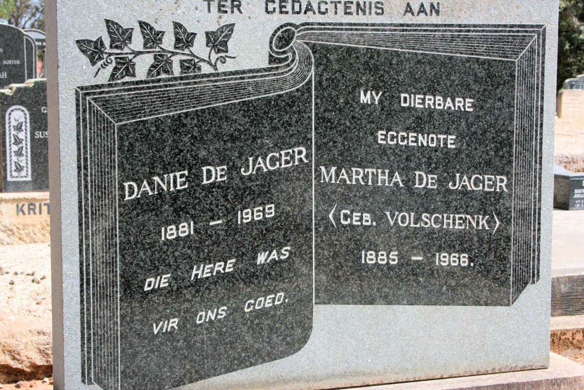 JAGER Danie, de 1881-1969 &amp; Martha VOLSCHENK 1885-1966