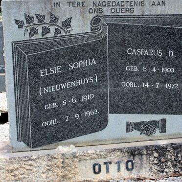 OTTO Casparus D. 1903-1972 &amp; Elsie Sophia NIEUWENHUYS 1910-1963