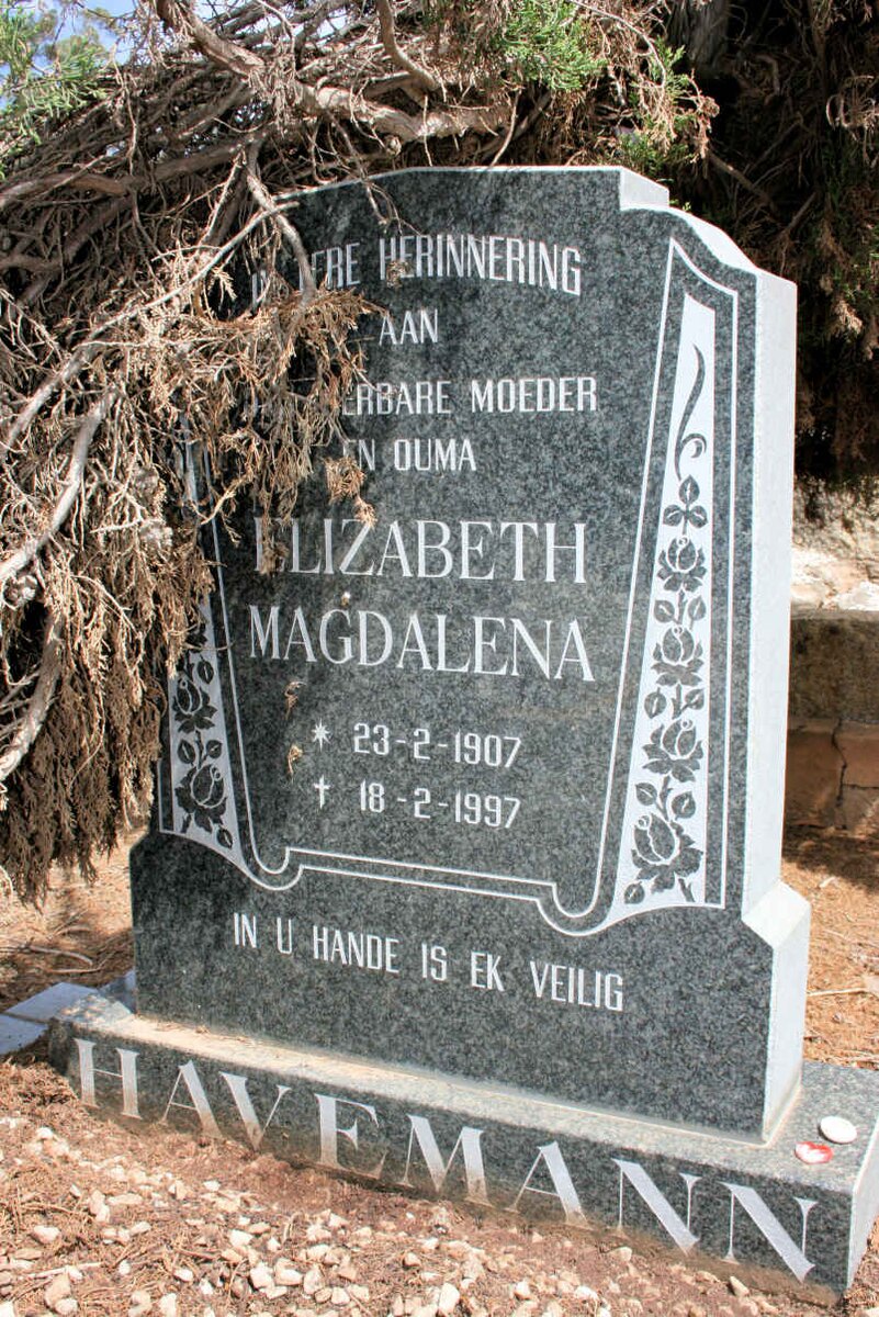 HAVEMANN Elizabeth Magdalena 1907-1997