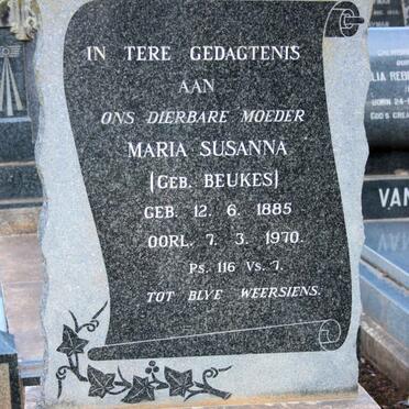 NECKER Maria Susanna, de neé BEUKES 1885-1970