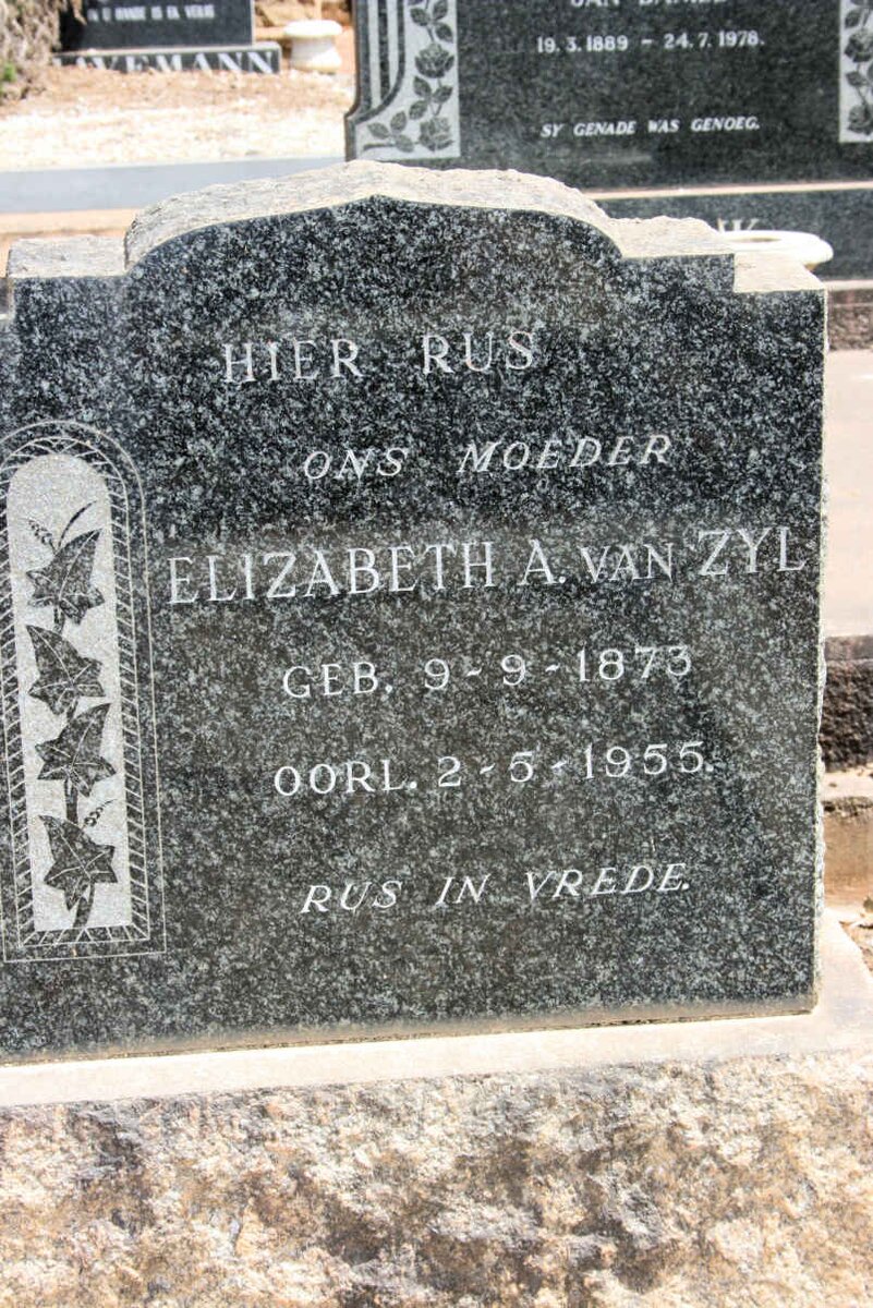 ZYL Elizabeth A., van 1873-1955