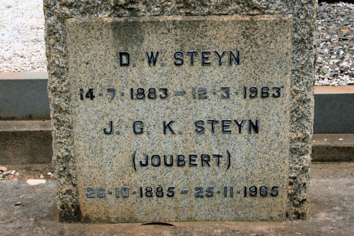 STEYN D.W. 1883-1963 &amp; J.G.K. JOUBERT 1885-1965