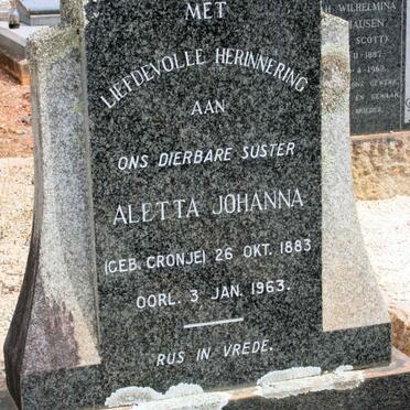 SPIES Aletta Johanna neé CRONJE 1883-1963