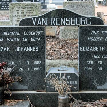 RENSBURG Izak Johannes, van 1888-1956 &amp; Elizabeth Magdalena PIETERS 1902-1980
