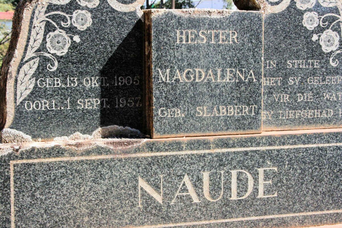 NAUDE Hester Magdalena neé SLABBERT 1905-1957