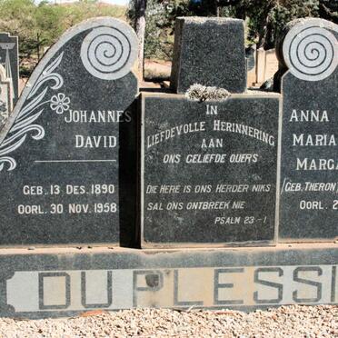 PLESSIS Johannes David, du 1890-1958 &amp; Maria Margaretha THERON 1894-1965