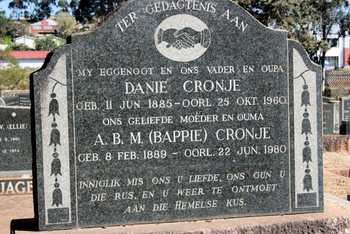 CRONJE Danie 1885-1960 &amp; A.B.M. 1889-1980